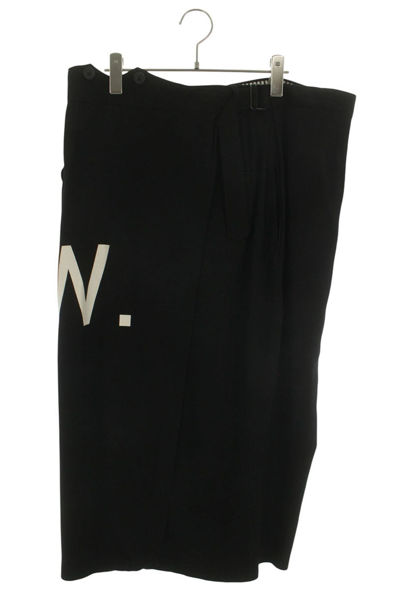 YOHJI YAMAMOTO POUR HOMME Black Message Print Skirt Size 3