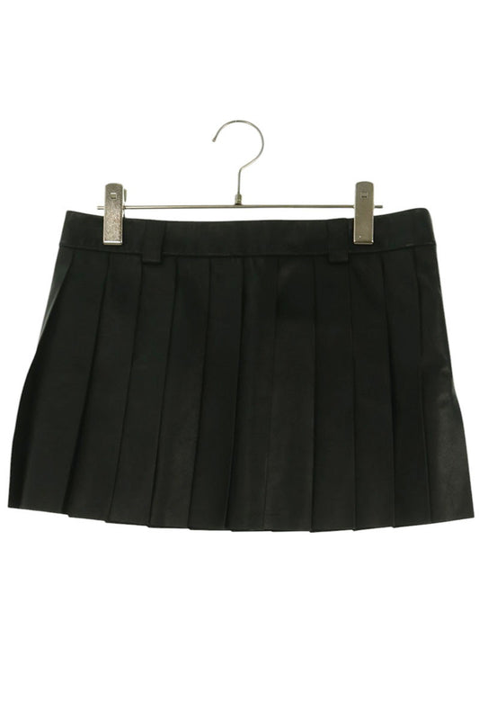 miumiu Nappa Leather Skirt Black Size 38