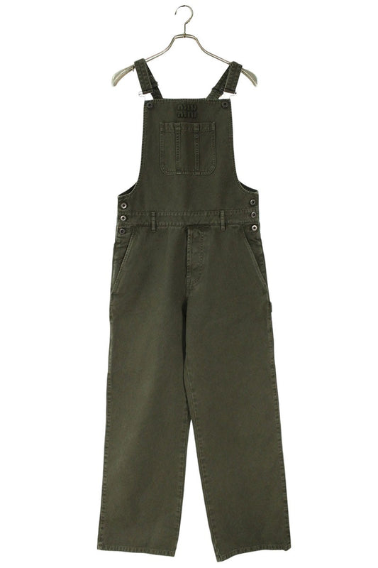 miumiu Garment-Dyed Gabardine Overalls Green Size 38