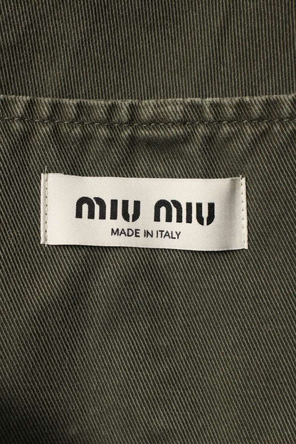 miumiu Garment-Dyed Gabardine Overalls Green Size 38