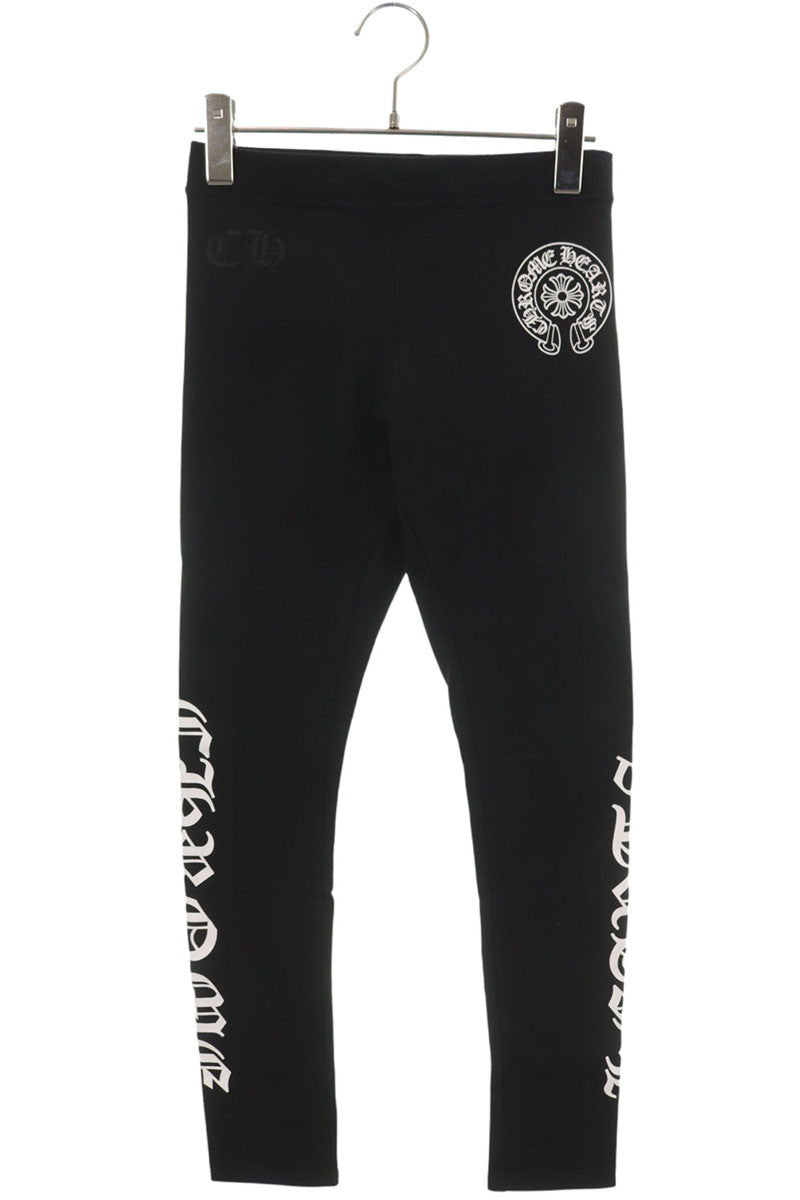 Chrome Hearts Side Logo Print Black Cotton Leggings Size S