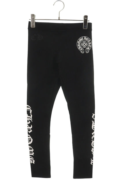 Chrome Hearts Side Logo Print Black Cotton Leggings Size S