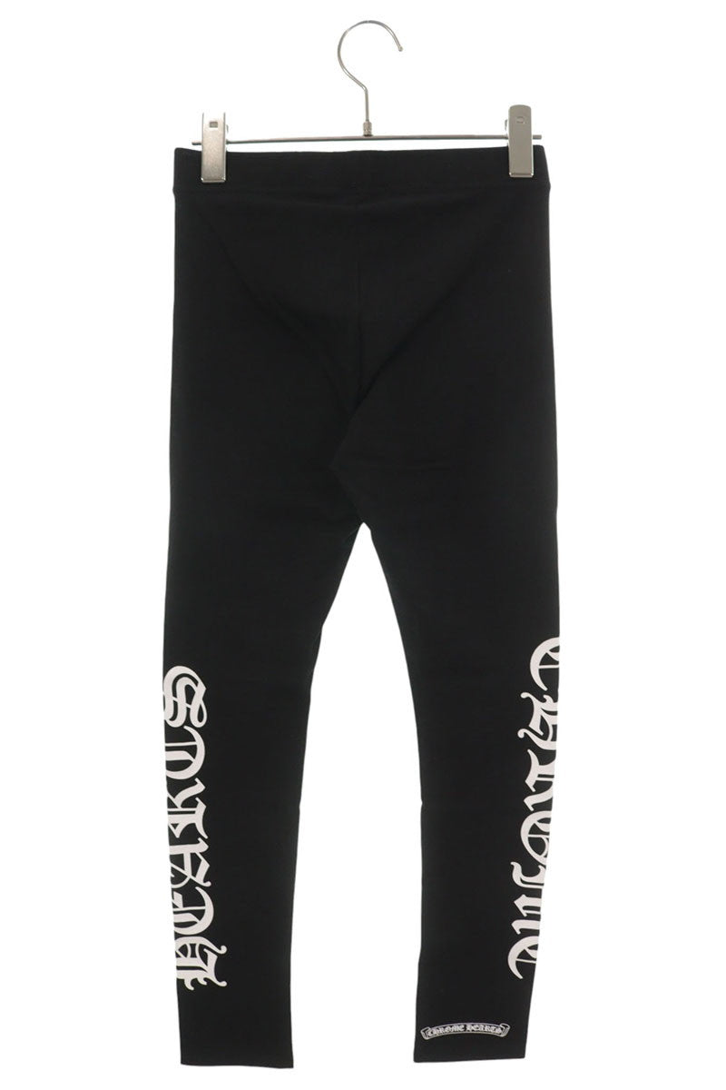 Chrome Hearts Side Logo Print Black Cotton Leggings Size S