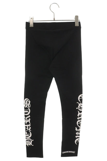 Chrome Hearts Side Logo Print Black Cotton Leggings Size S