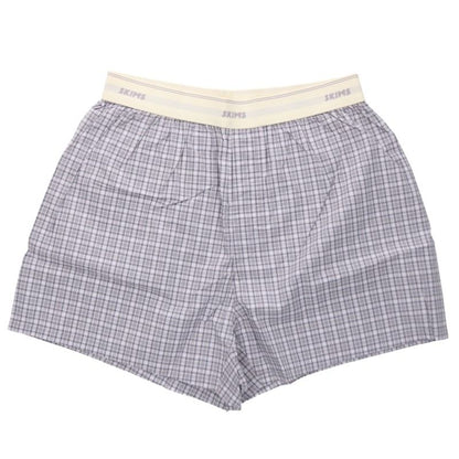 SKIMS Blue & White Check Pattern Trunks Size M