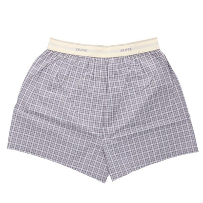 SKIMS Blue & White Check Pattern Trunks Multi Size M