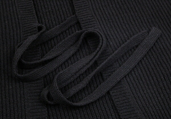 Y's Wool Back Slit Sleeveless Rib Knit Sweater Black Size F