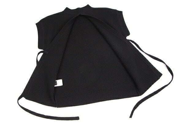 Y's Wool Back Slit Sleeveless Rib Knit Sweater Black Size F