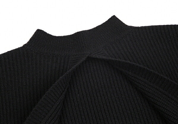 Y's Wool Back Slit Sleeveless Rib Knit Sweater Black Size F