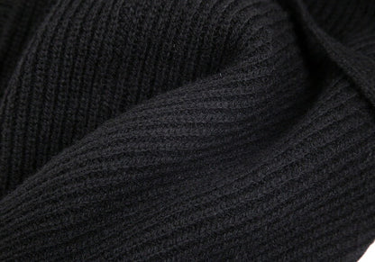 Y's Wool Back Slit Sleeveless Rib Knit Sweater Black Size F