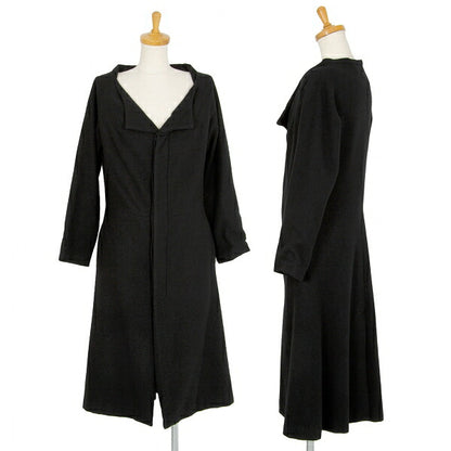 Yohji Yamamoto FEMME Wool Cashmere Fly Coat Black Size 2