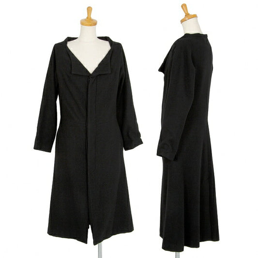 Yohji Yamamoto FEMME Wool Cashmere Fly Coat Black Size 2