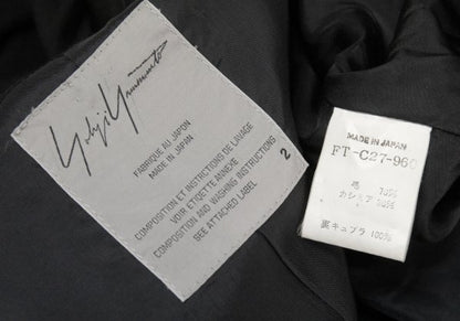 Yohji Yamamoto FEMME Wool Cashmere Fly Coat Black Size 2