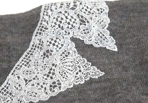 COMME des GARCONS Lace Rubber Print Knit Sweater Gray Size M