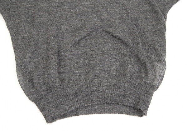 COMME des GARCONS Lace Rubber Print Knit Sweater Gray Size M