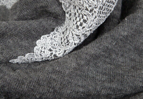 COMME des GARCONS Lace Rubber Print Knit Sweater Gray Size M