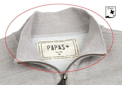 Papas Cotton Poly Logo Embroidered Zip Jacket Gray Size M