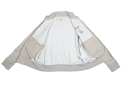 Papas Cotton Poly Logo Embroidered Zip Jacket Gray Size M