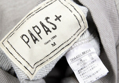 Papas Cotton Poly Logo Embroidered Zip Jacket Gray Size M