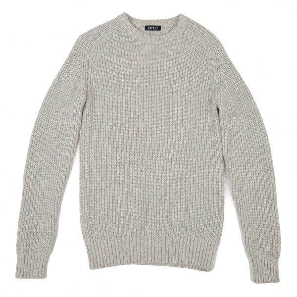Papas Wool Elbow Patch Low Gauge Sweater Gray Size S