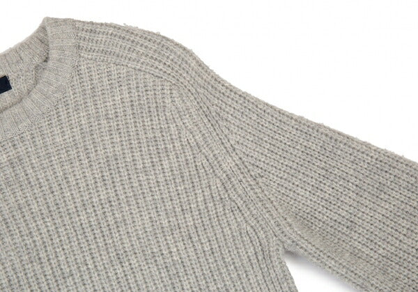 Papas Wool Elbow Patch Low Gauge Sweater Gray Size S