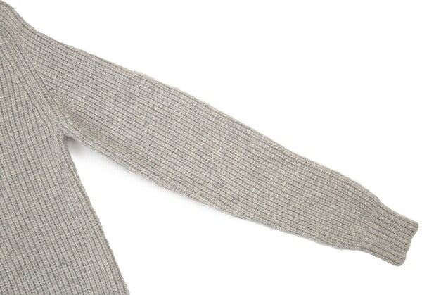 Papas Wool Elbow Patch Low Gauge Sweater Gray Size S