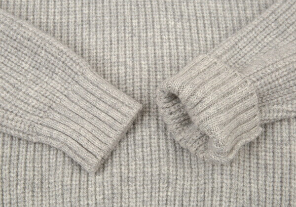 Papas Wool Elbow Patch Low Gauge Sweater Gray Size S