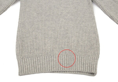 Papas Wool Elbow Patch Low Gauge Sweater Gray Size S