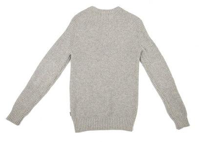 Papas Wool Elbow Patch Low Gauge Sweater Gray Size S