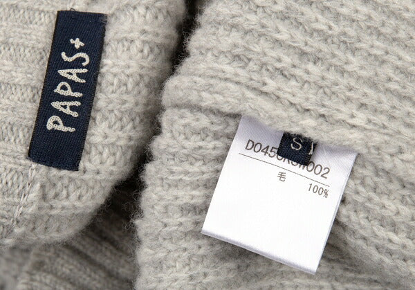 Papas Wool Elbow Patch Low Gauge Sweater Gray Size S