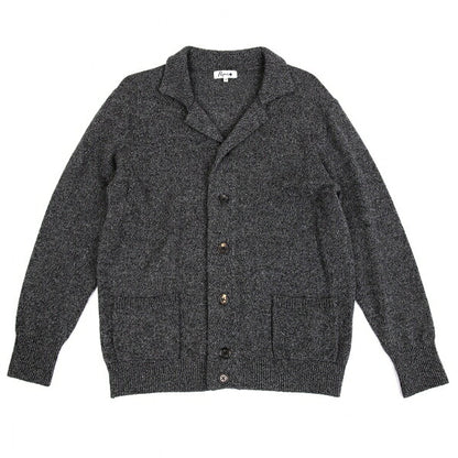Papas Wool Rib Knit Collar Jacket Gray Size M
