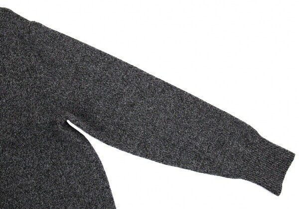 Papas Wool Rib Knit Collar Jacket Gray Size M