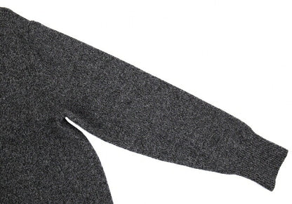 Papas Wool Rib Knit Collar Jacket Gray Size M