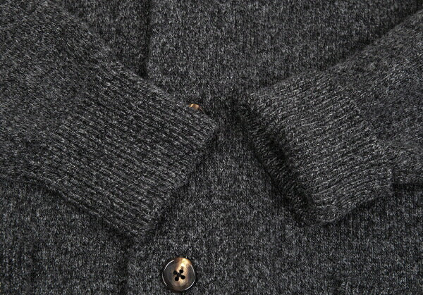 Papas Wool Rib Knit Collar Jacket Gray Size M