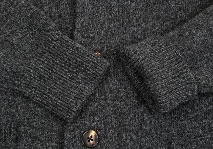 Papas Wool Rib Knit Collar Jacket Gray Size M