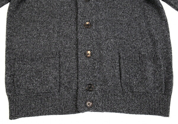 Papas Wool Rib Knit Collar Jacket Gray Size M