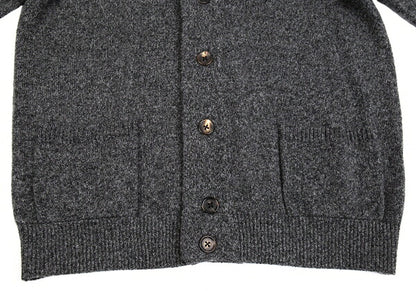 Papas Wool Rib Knit Collar Jacket Gray Size M