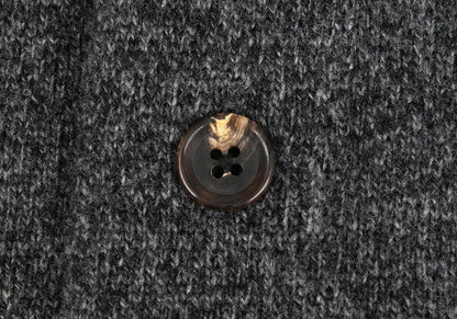 Papas Wool Rib Knit Collar Jacket Gray Size M