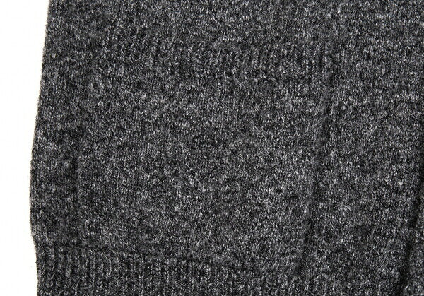 Papas Wool Rib Knit Collar Jacket Gray Size M