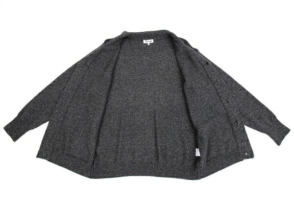 Papas Wool Rib Knit Collar Jacket Gray Size M