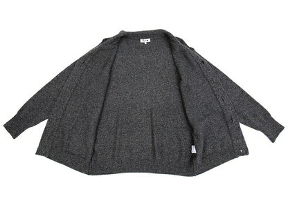 Papas Wool Rib Knit Collar Jacket Gray Size M
