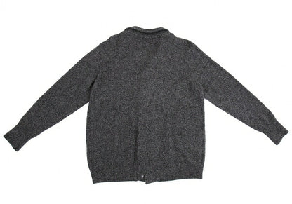 Papas Wool Rib Knit Collar Jacket Gray Size M