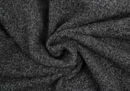 Papas Wool Rib Knit Collar Jacket Gray Size M