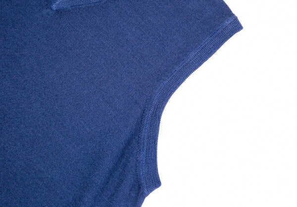 Papas Italian Wool Cashmere V-Neck Knit Sweater Blue Size 48