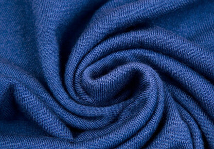 Papas Italian Wool Cashmere V-Neck Knit Sweater Blue Size 48