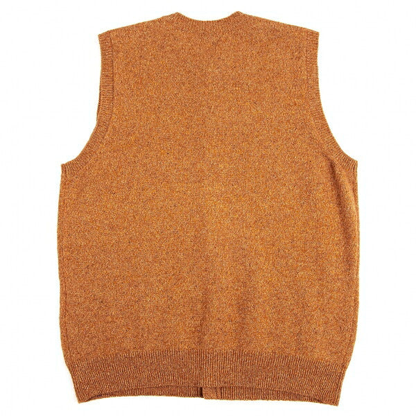 Papas Silk Blend Nep Logo Embroidered Vest Brown Size 48M