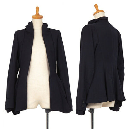 COMME des GARCONS Wool Gabardine Layered Jacket Blue Size M