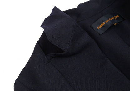 COMME des GARCONS Wool Gabardine Layered Jacket Blue Size M
