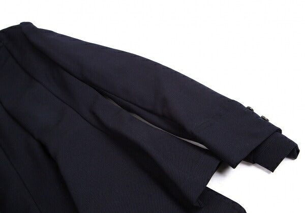 COMME des GARCONS Wool Gabardine Layered Jacket Blue Size M