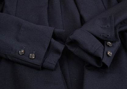 COMME des GARCONS Wool Gabardine Layered Jacket Blue Size M